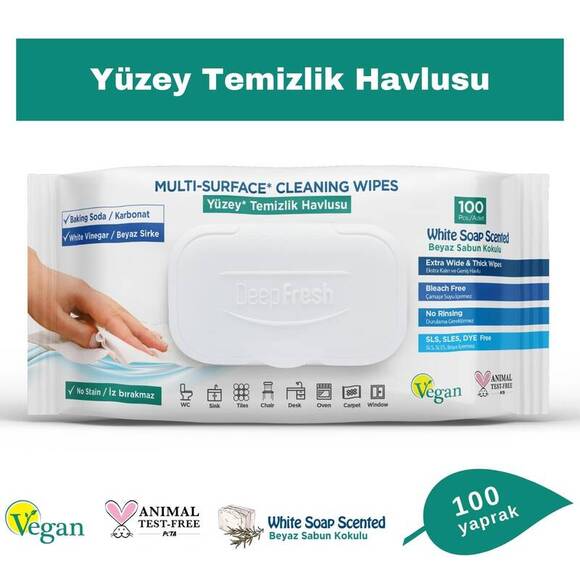 DEEPFRESH YÜZEY TEMİZLİK HAVLUSU 100LÜ