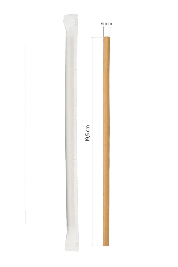 PIPET DUZ KAGIT SARGILI KRAFT 6MM 100*55