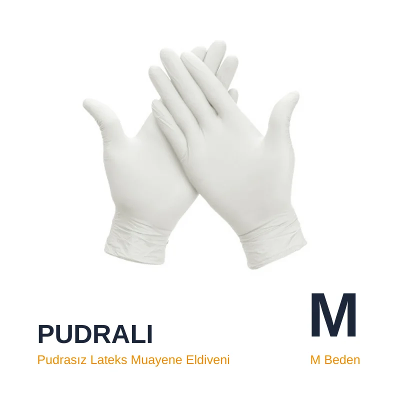 ELDIVEN LATEX PUDRALI BEYAZ M 100*20