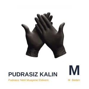ELDIVEN NITRIL PUDRASIZ SIYAH KALIN M 100*10