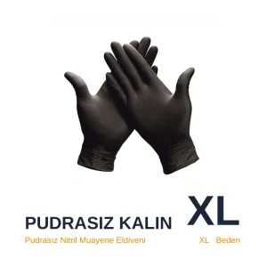 ELDIVEN NITRIL PUDRASIZ SIYAH KALIN XL 100*10