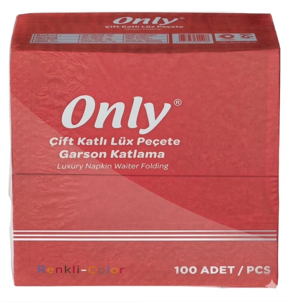PECETE ONLY 40*40CM 1/8 KIRMIZI 100*12