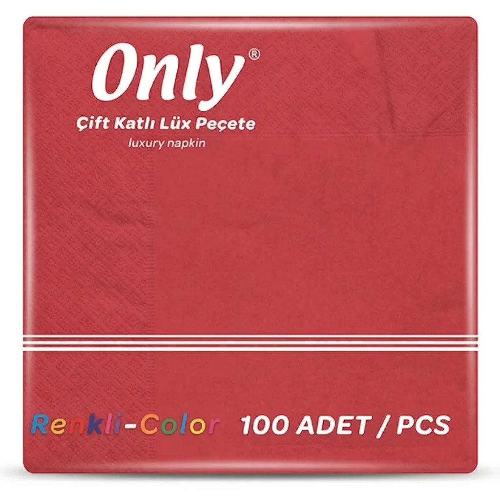 PECETE ONLY 33*33CM 1/4 KIRMIZI 100*12